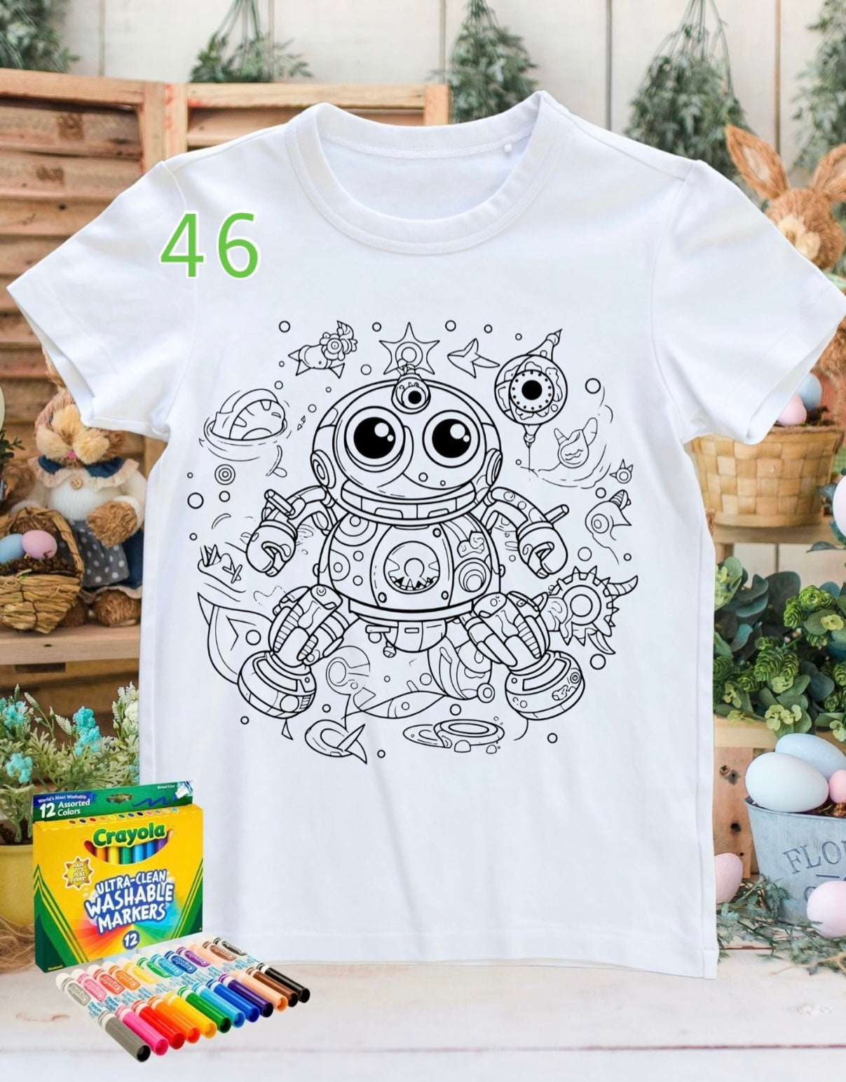 Coloring shirt with Crayola Markers