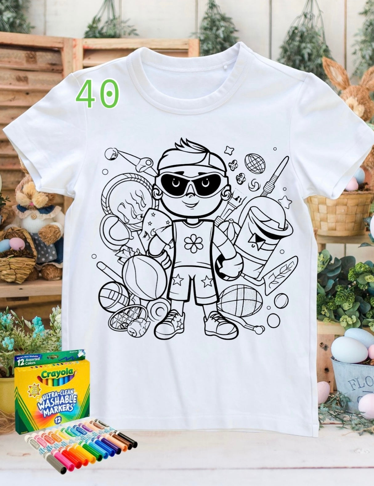 Coloring shirt with Crayola Markers